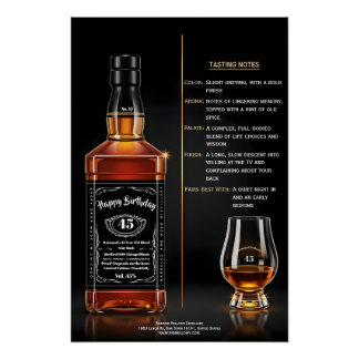 Póster Botella de Whiskey Envejecida a la Perfección Cump