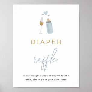 Póster Botellas ANDI Blue Poppin' Baby Diaper Raffle Game