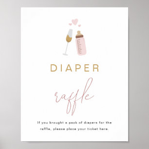 Póster Botellas ANDI Pink Poppin' Baby Diaper Raffle Game