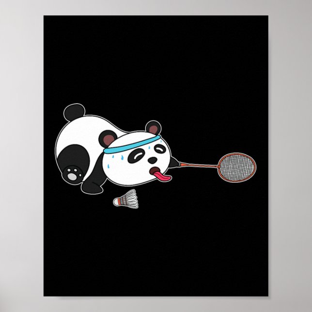 Póster Botellas de Badminton Animales Panda (Frente)