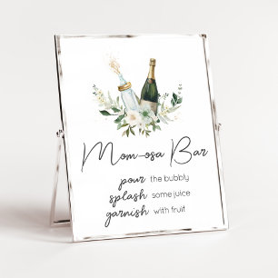 Póster Botellas de bebé de Poppin 'Baby Shower Mom Osa Ba
