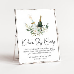 Póster Botellas de bebé de Poppin Baby Shower no dicen be