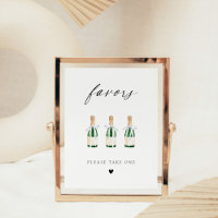 Botellas de champán miniatura con letra elegante m
