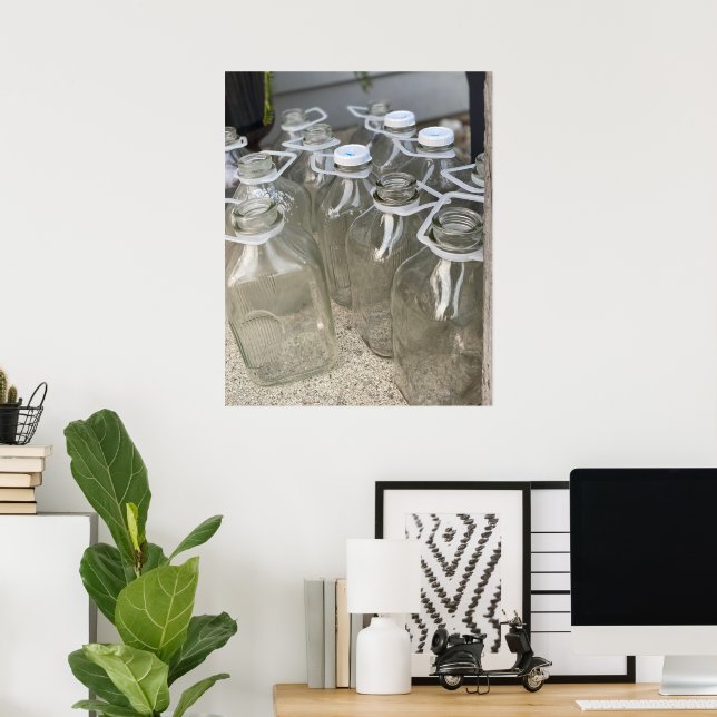 Póster Botellas de leche (Oficina en casa)