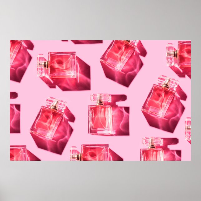 Póster Botellas de patrón de perfume femenino (Frente)