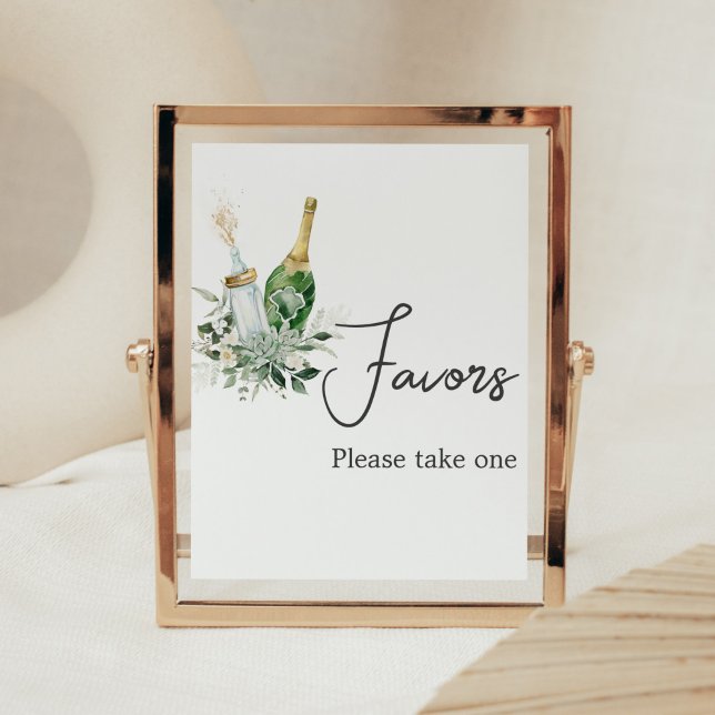 Póster Botellas de Poppin' Baby Shower Favors (Poppin' Baby Bottles Baby Shower Favors Sign)