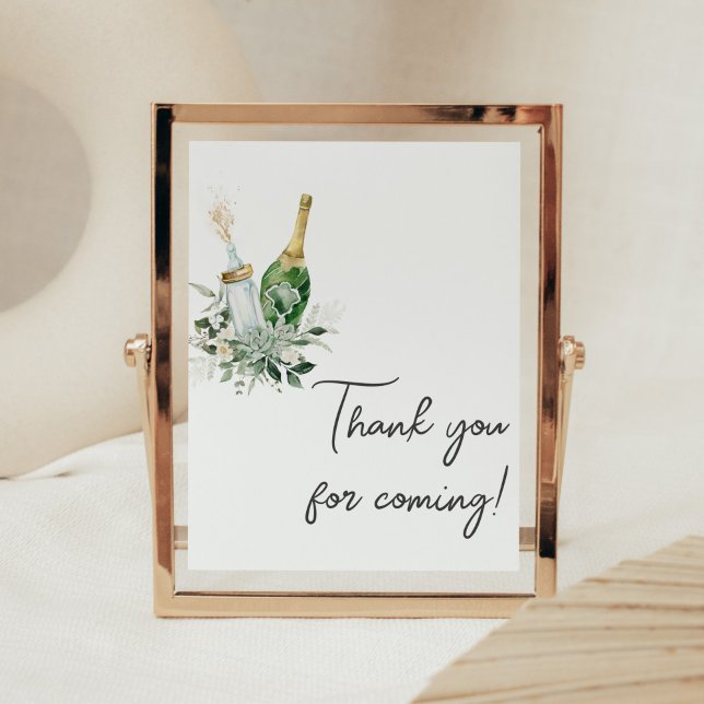 Póster Botellas de Poppin Baby Shower Gracias por venir (Poppin' Baby Bottles Baby Shower Thank you for Coming Sign)