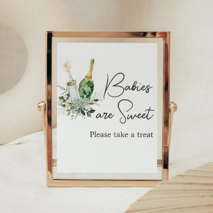 Póster Botellas de Poppin' Baby Shower Los bebés son dulc