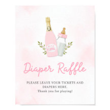 Botellas de Poppin Chica Baby Shower Diaper Raffle