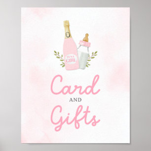 Póster Botellas de Poppin Chica Tarjetas Baby Shower y re