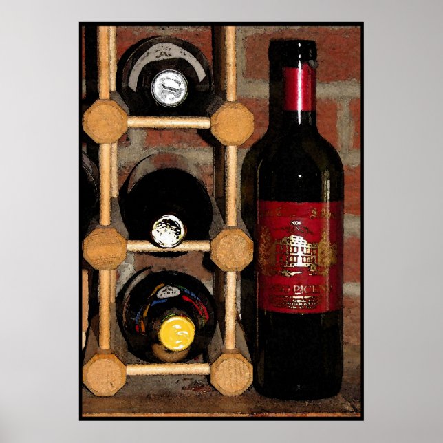 Póster Botellas de vino (Frente)