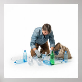 Póster Botellas para el diseño de reciclaje