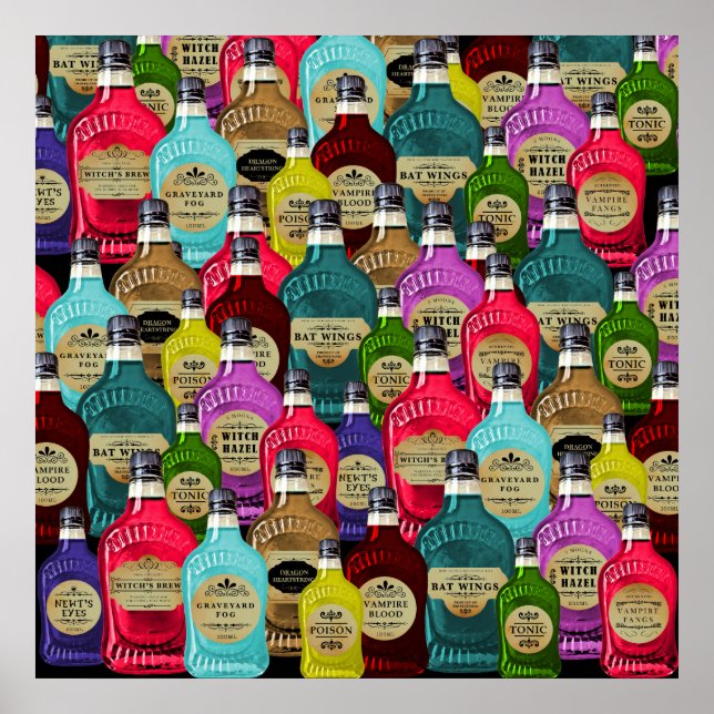 Póster Botellas Tónicas Apothectivas de la poción mágica  (Frente)