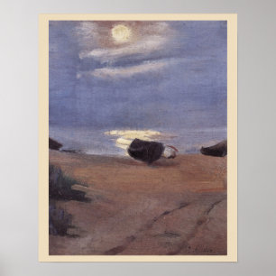 Póster Botes a la luz de la luna en South Beach, Anna Anc