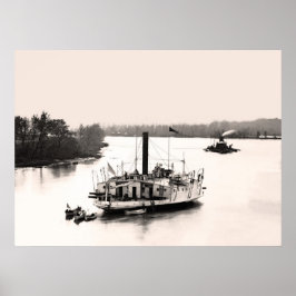 Póster Botes de cañón y monitor