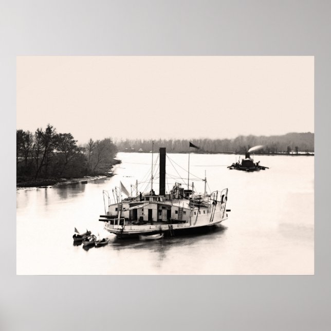 Póster Botes de cañón y monitor (Frente)