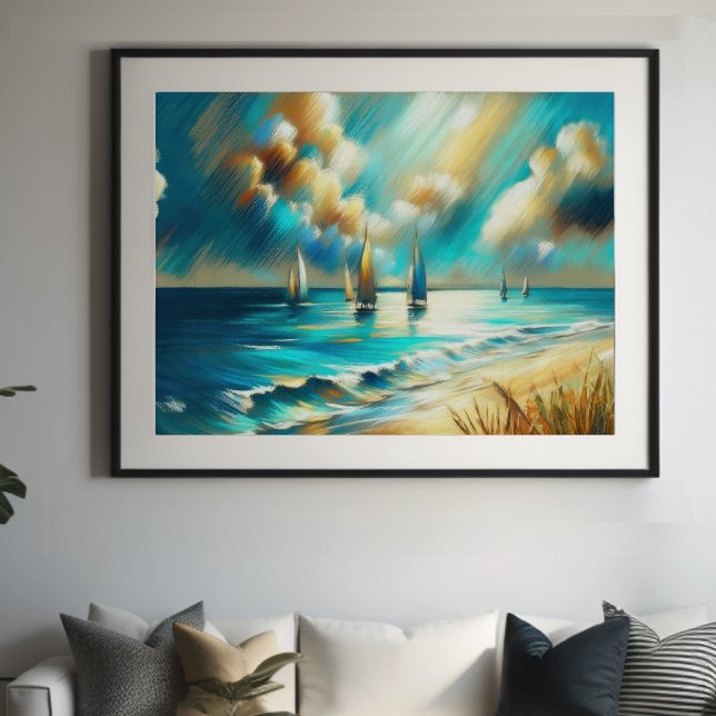 Póster Botes de dibujo de pasto duro Agua IV (Subido por el creador)
