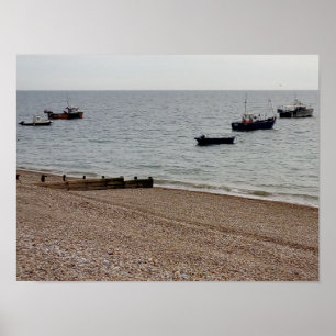 Póster Botes de fila. poster