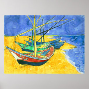 Póster Botes de Vincent van Gogh en Saintes-Marie Waterco