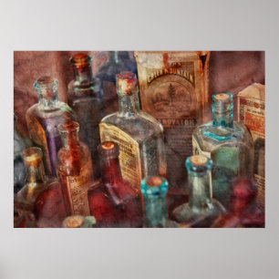 Póster Boticario - una serie de botellas