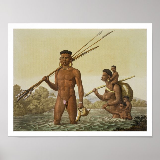 Póster Botocudos family, Rio Grande, Brazil, from 'Le Cos (Frente)