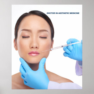 Póster Botox e inyecciones del llenador del médico