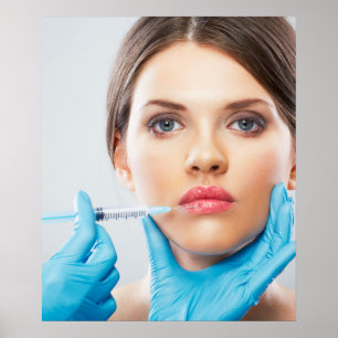 Póster Botox e inyecciones del llenador del médico