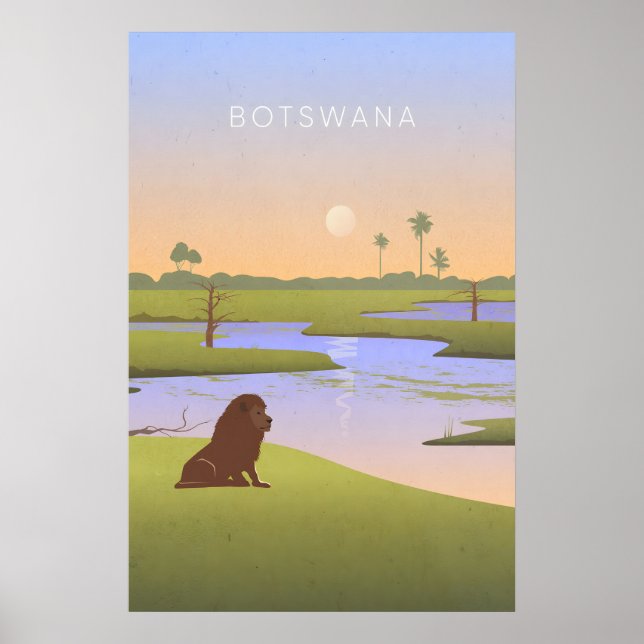 Póster Botswana Minimal Travel Poster (Frente)