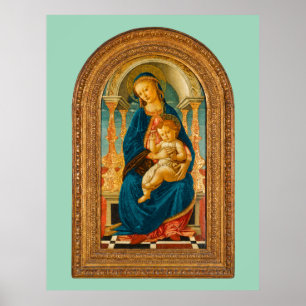 Póster Botticelli (1445-1510) Madonna & Child Enthroned