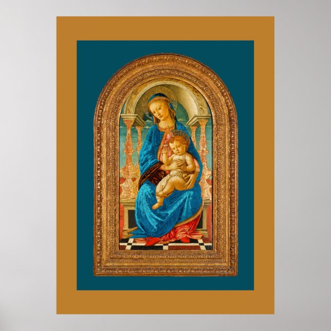 Póster Botticelli (1445-1510) Madonna & Child Enthroned (Frente)