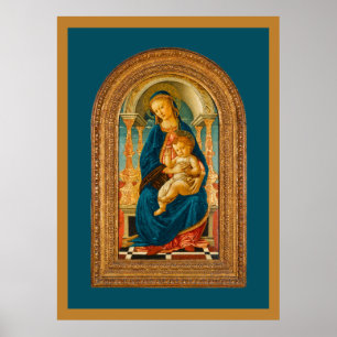 Póster Botticelli (1445-1510) Madonna & Child Enthroned