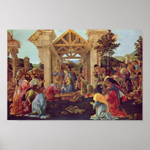 Póster Botticelli-Adoración de unos de los reyes magos