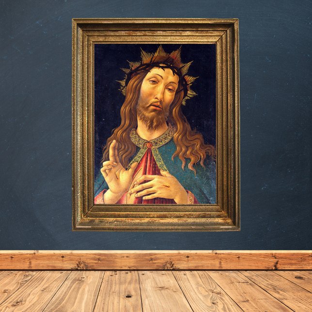 Póster Botticelli Cristo coronado con honduras Pascua de  (Christ crowned with thorns by Sandro Botticelli - Catholic Christian Lent Wall Art)