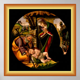Póster Botticelli: La Adoración del Niño Jesús ~