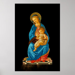 Póster Botticelli Madonna y Child Enthroned