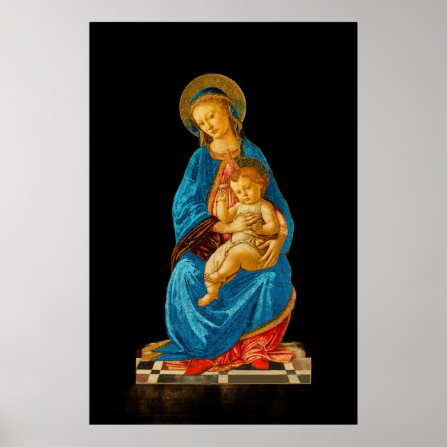 Póster Botticelli Madonna y Child Enthroned (Frente)