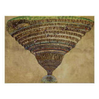 Póster Botticelli - Mapa del infierno de La Carte de l'En