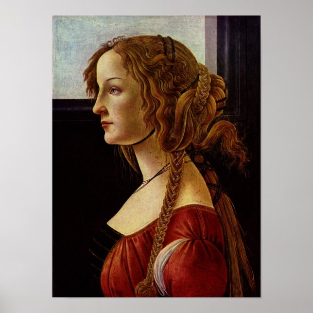 Póster Botticelli-Portrait of Simonetta Vespucci (Frente)