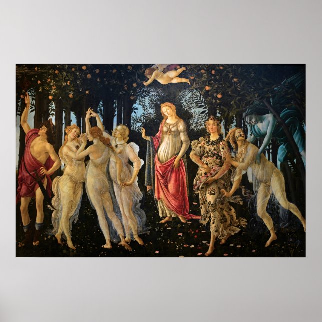 Póster Botticelli Primavera Renaissance Floral Goddess (Frente)