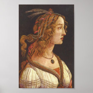Póster Botticelli-Retrato de la joven Simonetta Vespucci