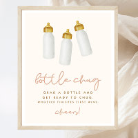 Bottle Chug Boho Baby Shower Game Rótulo