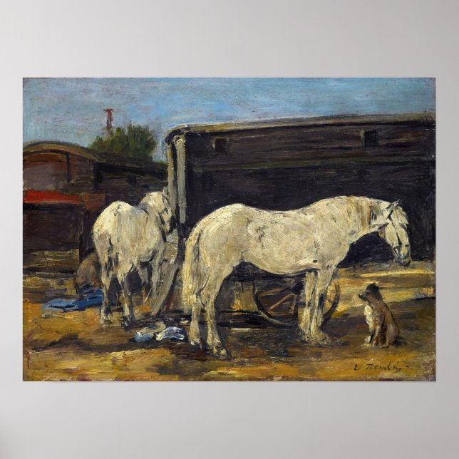 Póster Boudin - Carritos De Nomades 1885 (Frente)