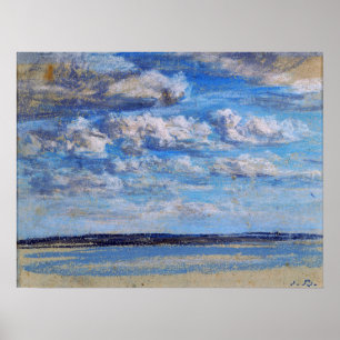 Póster Boudin - Cielo Azul Nubes Blancas 1854