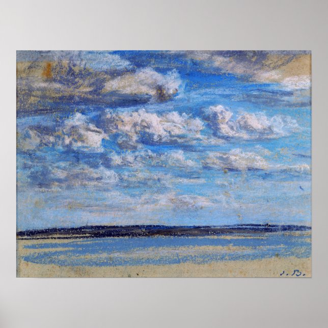 Póster Boudin - Cielo Azul Nubes Blancas 1854 (Frente)