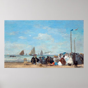 Póster Boudin - Escena En La Playa De Trouville, 1863