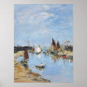 Póster Boudin - Jetties In Harbour, Trouville 1897