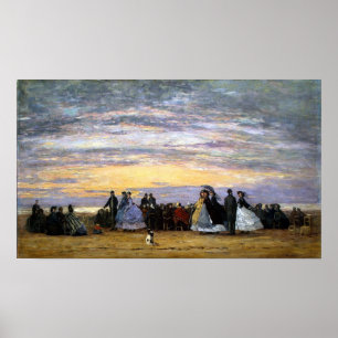 Póster Boudin - La Playa De Villerville, 1864