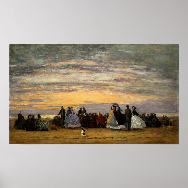 Póster Boudin - Playa De Villerville 1864 (Frente)