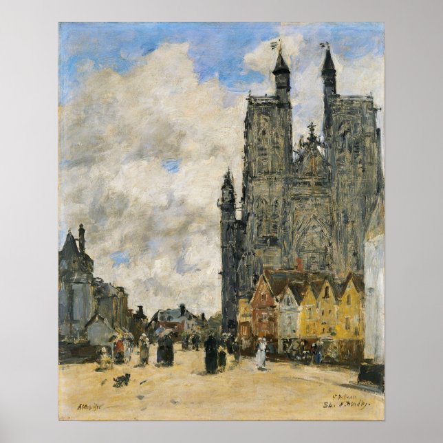 Póster Boudin - Plaza de la Iglesia de Saint-Vulfran, Abb (Frente)