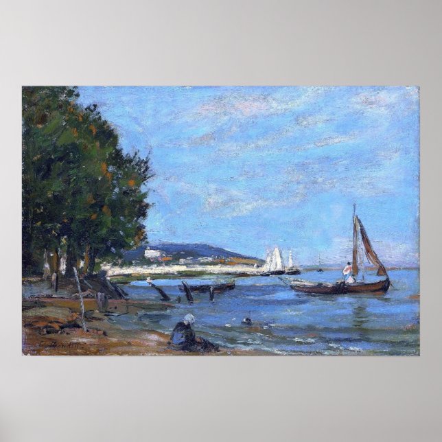 Póster Boudin - Riverscape de Honfleur 1854 (Frente)